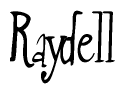 The image is of the word Raydell stylized in a cursive script.