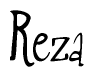   The image is of the word Reza stylized in a cursive script. 