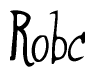   The image is of the word Robc stylized in a cursive script. 