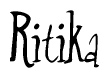 The image contains the word 'Ritika' written in a cursive, stylized font.