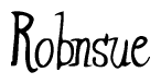 The image is of the word Robnsue stylized in a cursive script.
