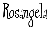 The image is a stylized text or script that reads 'Rosangela' in a cursive or calligraphic font.