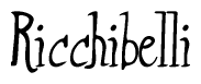 The image contains the word 'Ricchibelli' written in a cursive, stylized font.