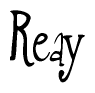 The image is of the word Reay stylized in a cursive script.