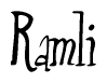 The image contains the word 'Ramli' written in a cursive, stylized font.