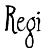 The image is a stylized text or script that reads 'Regi' in a cursive or calligraphic font.