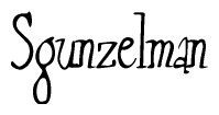 The image is a stylized text or script that reads 'Sgunzelman' in a cursive or calligraphic font.