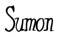 The image contains the word 'Sumon' written in a cursive, stylized font.