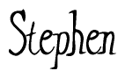 The image is of the word Stephen stylized in a cursive script.