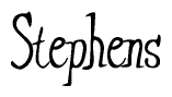 The image contains the word 'Stephens' written in a cursive, stylized font.