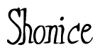 The image is of the word Shonice stylized in a cursive script.