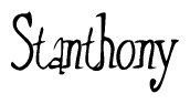   The image is of the word Stanthony stylized in a cursive script. 