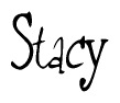 The image is of the word Stacy stylized in a cursive script.