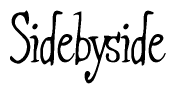 The image contains the word 'Sidebyside' written in a cursive, stylized font.