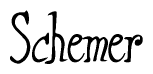 The image contains the word 'Schemer' written in a cursive, stylized font.