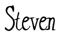 The image is a stylized text or script that reads 'Steven' in a cursive or calligraphic font.