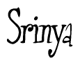 The image is of the word Srinya stylized in a cursive script.