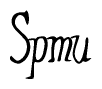   The image is of the word Spmu stylized in a cursive script. 
