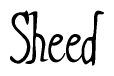 The image is a stylized text or script that reads 'Sheed' in a cursive or calligraphic font.