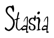 The image is of the word Stasia stylized in a cursive script.