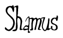 The image contains the word 'Shamus' written in a cursive, stylized font.