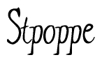The image is a stylized text or script that reads 'Stpoppe' in a cursive or calligraphic font.