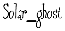 The image is a stylized text or script that reads 'Solar ghost' in a cursive or calligraphic font.