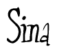 The image is a stylized text or script that reads 'Sina' in a cursive or calligraphic font.