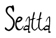 The image contains the word 'Seatta' written in a cursive, stylized font.