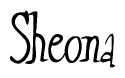 The image is of the word Sheona stylized in a cursive script.