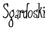 The image is a stylized text or script that reads 'Sgardoski' in a cursive or calligraphic font.