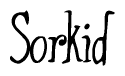 The image contains the word 'Sorkid' written in a cursive, stylized font.