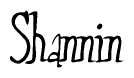 The image contains the word 'Shannin' written in a cursive, stylized font.