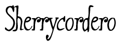The image is of the word Sherrycordero stylized in a cursive script.