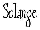The image is of the word Solange stylized in a cursive script.