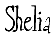 The image contains the word 'Shelia' written in a cursive, stylized font.