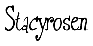 The image is of the word Stacyrosen stylized in a cursive script.