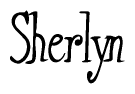 The image contains the word 'Sherlyn' written in a cursive, stylized font.
