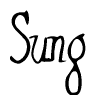 The image is a stylized text or script that reads 'Sung' in a cursive or calligraphic font.
