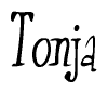 The image contains the word 'Tonja' written in a cursive, stylized font.