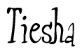 The image is of the word Tiesha stylized in a cursive script.