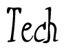 The image is of the word Tech stylized in a cursive script.