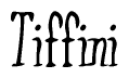 The image is of the word Tiffini stylized in a cursive script.