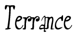 The image contains the word 'Terrance' written in a cursive, stylized font.