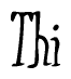 The image contains the word 'Thi' written in a cursive, stylized font.