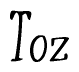 The image contains the word 'Toz' written in a cursive, stylized font.