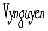 The image is a stylized text or script that reads 'Vynguyen' in a cursive or calligraphic font.