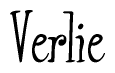 The image is of the word Verlie stylized in a cursive script.