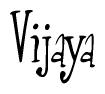 The image is of the word Vijaya stylized in a cursive script.