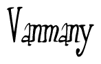 The image is of the word Vanmany stylized in a cursive script.